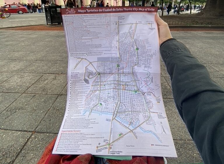 Mapa da capital de Salta Argentina, 2023. Material fornecido na casa de informações